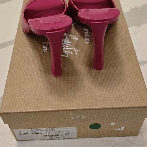 Christian Louboutin Fuchsia Open-Toe Heels - Picture 4 of 8